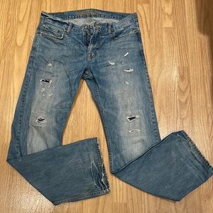 Mens AE distressed original boot jeans